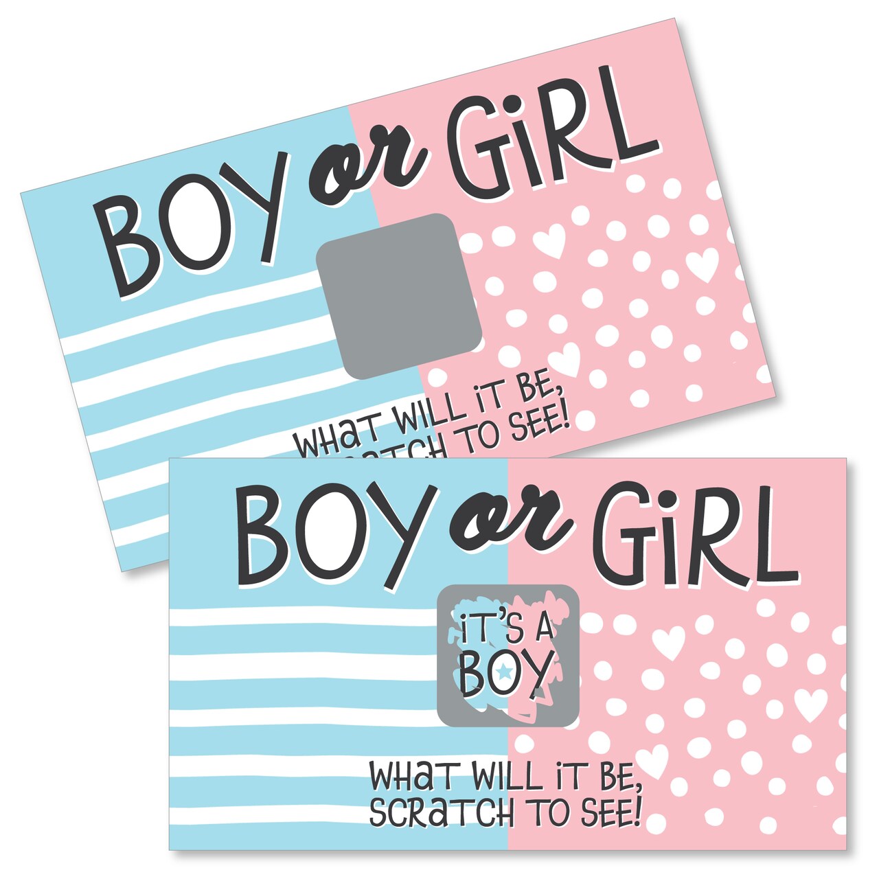 Big Dot of Happiness Boy Baby Gender Reveal - Team Boy or Girl Party Game Scratch Off Cards - Baby Shower Game - 22 Count